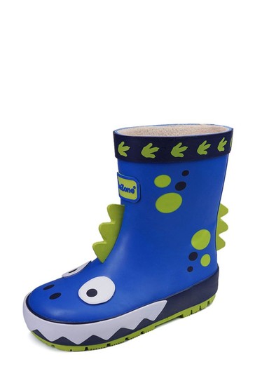 ToeZone Blue Dinosaur Wellies