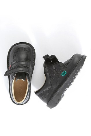 Kickers Junior Kick Lo Hook and Loop Leather Shoes