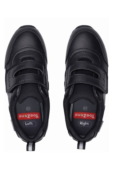 ToeZone Black One Strap School Shoes