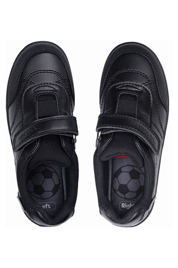 ToeZone Black Zane Football Motif School Shoes