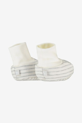 The Little Tailor Cream Rocking Horse Jersey Booties