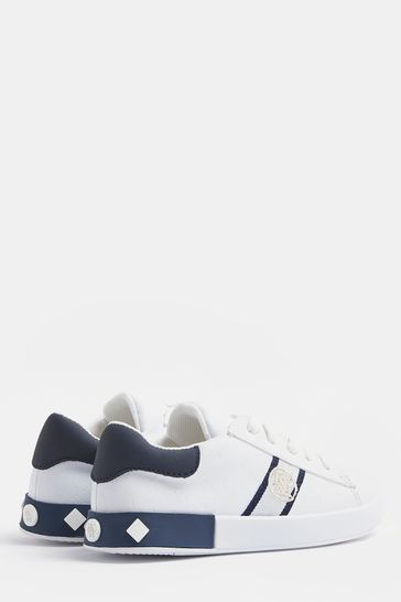 River Island White Ob Monogram Rubber Insert Plim Shoes