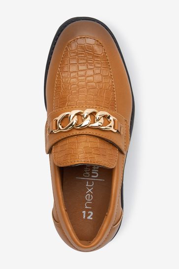 Gold Chain Snaffle Loafers