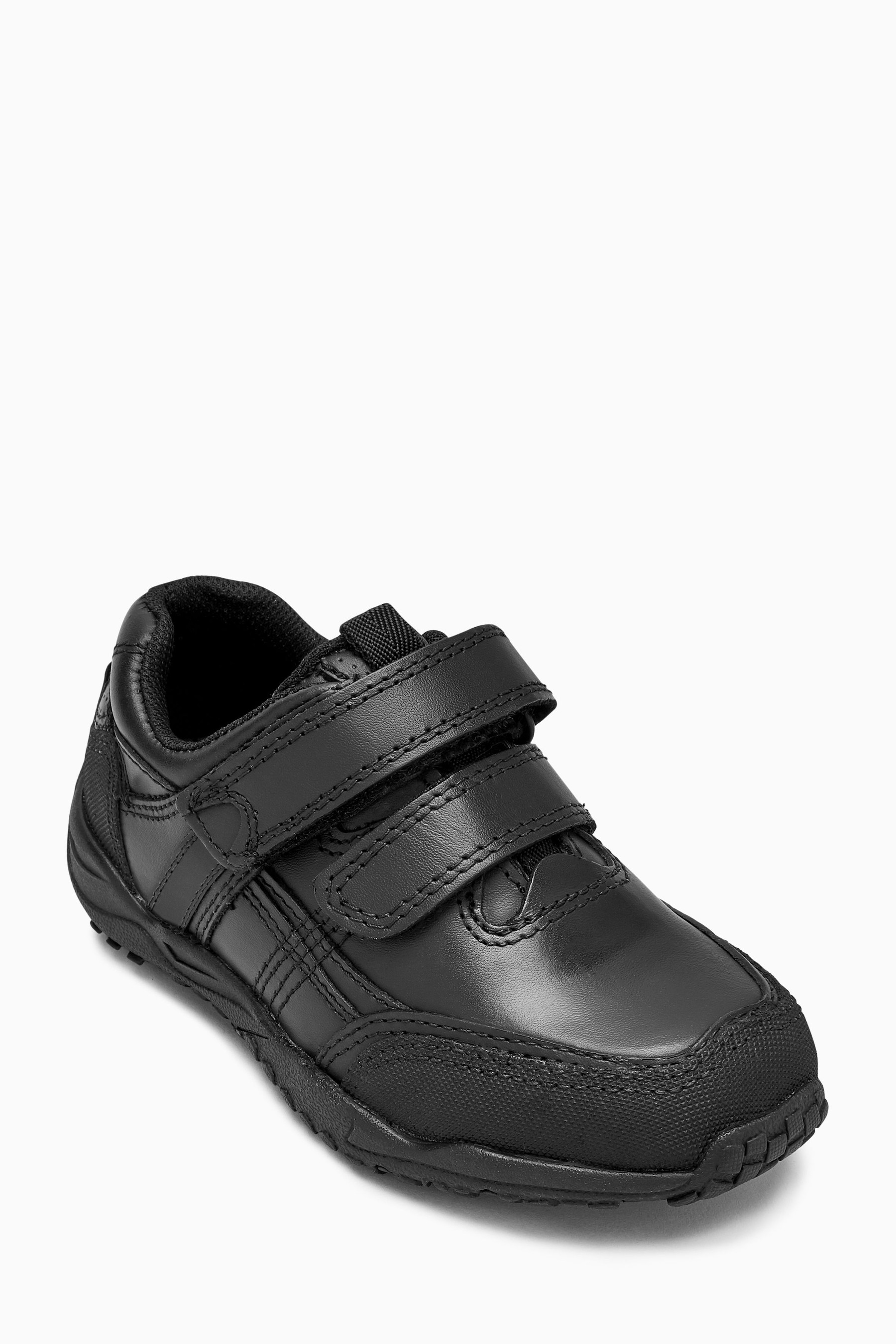 School Leather Double Strap Shoes Standard Fit (F)