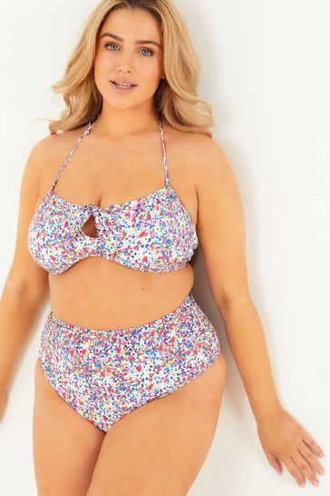 Quiz Floral Spot Bandeau Bikini Top