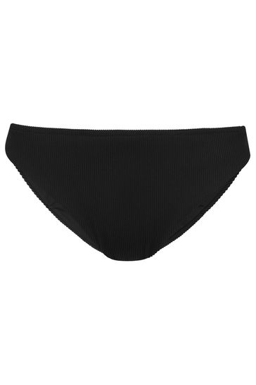 Whistles Black Ribbed Basic Bikini Bottoms