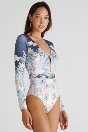 Aqua Blu Floral Alexandria One Piece Swimsuit