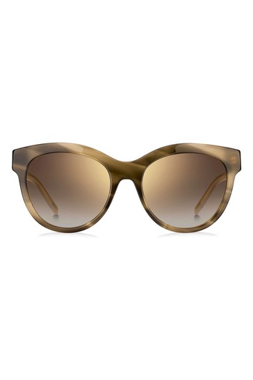 BOSS Brown Round Sunglasses