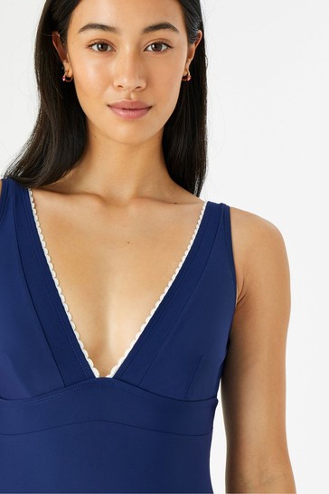 Accessorize Blue Trim Lexi Shaping Swimsuit