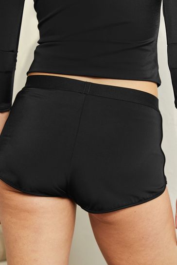 Boden Black Elastic Band Beach Shorts