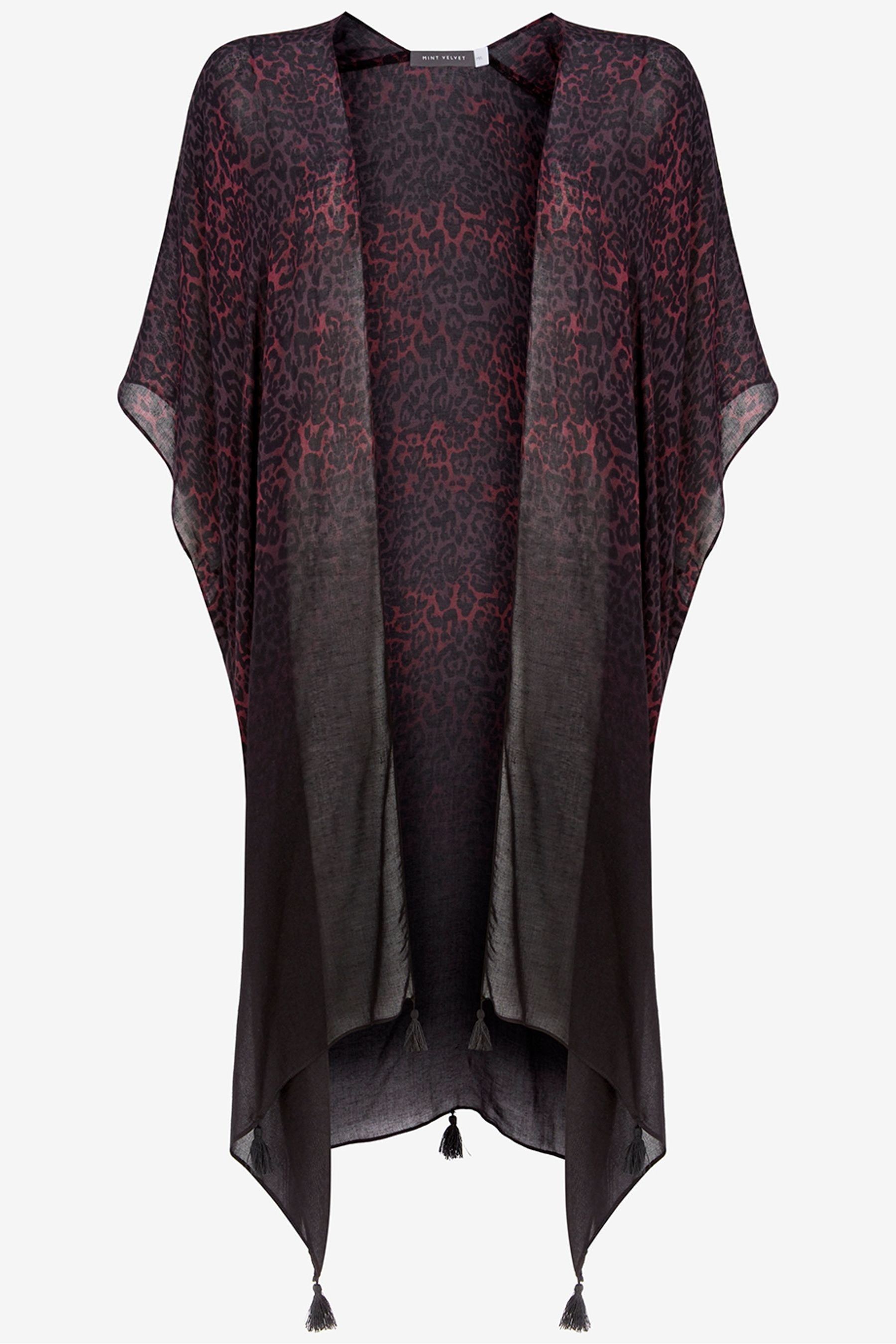 Mint Velvet Red Isabel Animal Beach Kimono