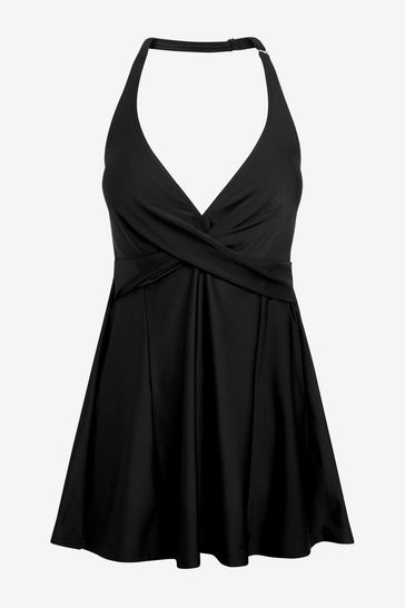 Figleaves Black Rene Underwired Halter Swim Dress