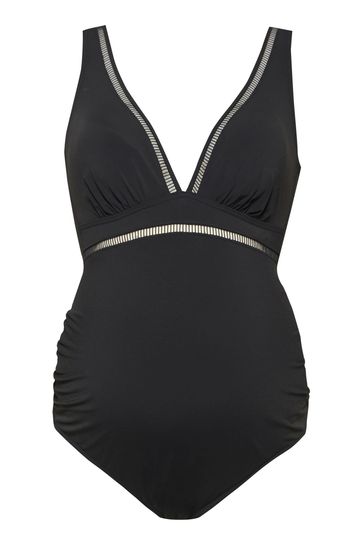 Figleaves Black Icon Milan Maternity Ladder Swimsuit