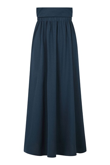 HotSquash Teal Blue Roll Top Maxi Skirt