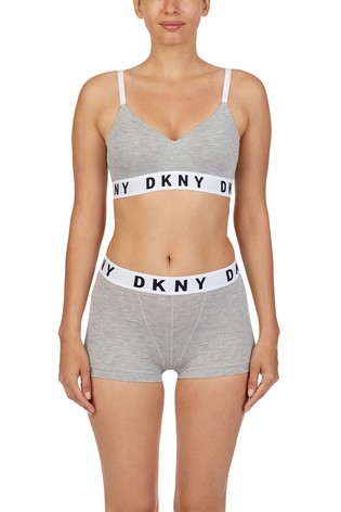 DKNY Grey Logo Wire Free Push Up Bra