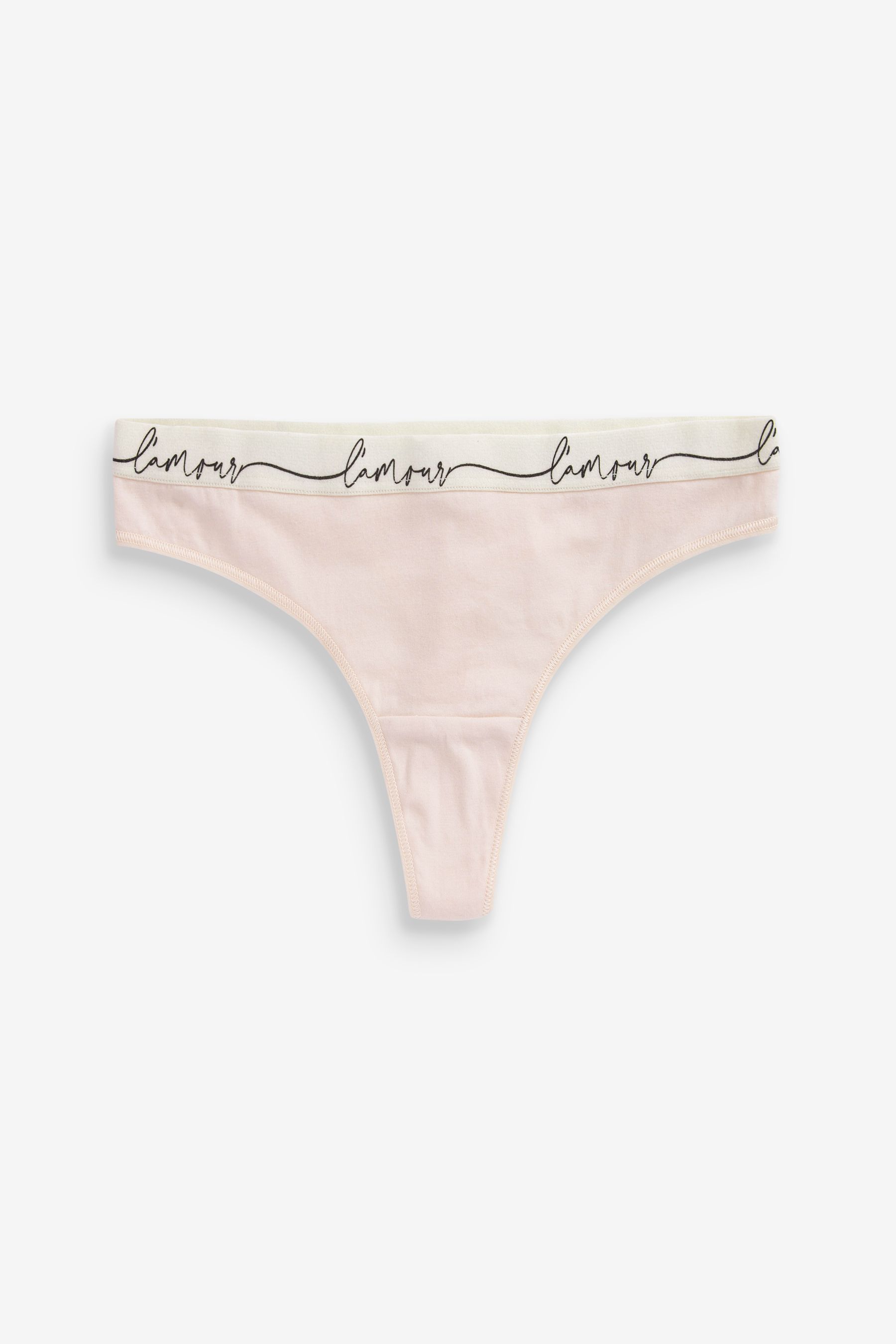 Cotton Rich Logo Knickers 4 Pack Thong