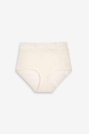 Lace Trim Cotton Blend Knickers 7 Pack Full Brief
