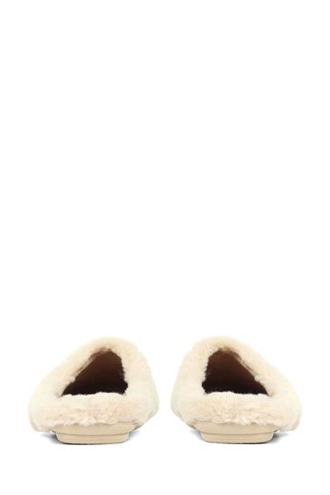 Jones Bootmaker Nude Faux-Fur Slip-On Slippers