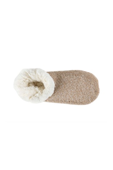 Totes Ladies Knitted Textured Bootie Slippers