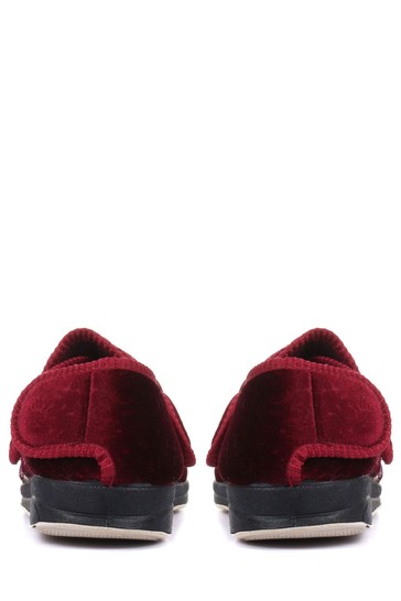 Pavers Red Ladies Touch Fastening Full Slippers