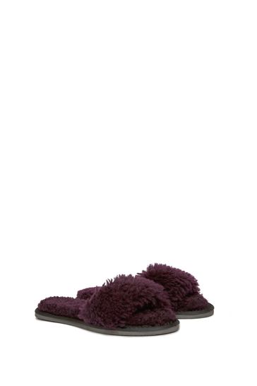 Celtic & Co. Purple Sheepskin Slides