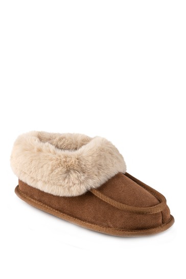 Totes Isotoner Ladies Real Suede moccasin Bootie