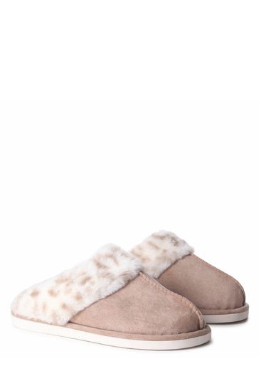 Linzi Felicity Faux Fur Leopard Trim Slipper Mule