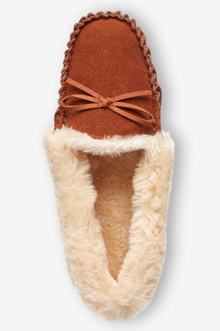 Suede Moccasin Slippers