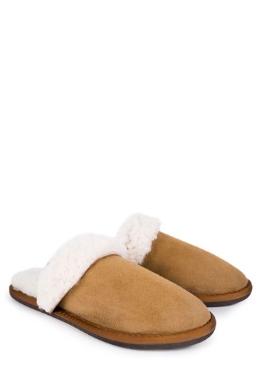 Celtic & Co Ladies Camel Brown Turnback Mules