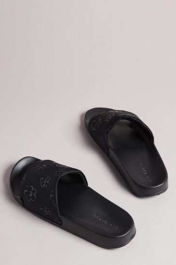 Ted Baker Black Magnolia Flower Sliders