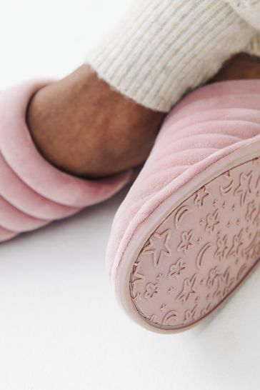 Padded Quilted Mule Slippers