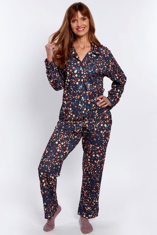 HotSquash Premium Blue Floral Jersey Pyjama Set