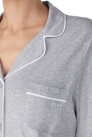 DKNY Grey Signature Notch Collar Pyjama Set