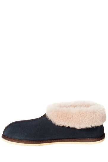 Celtic & Co. Ladies Blue Sheepskin Bootee Slippers