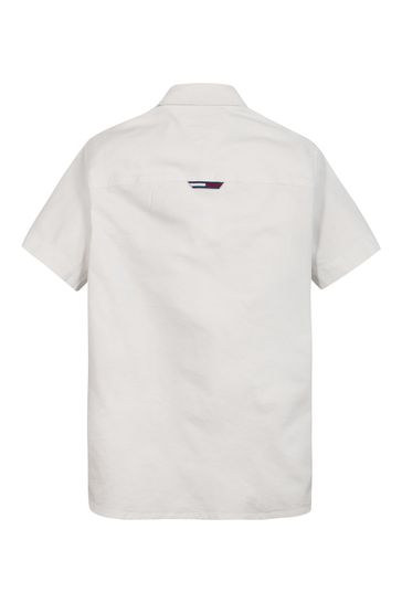 Tommy Hilfiger White Stretch Oxford Short Sleeve Shirt