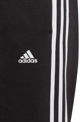 adidas Black 3 Stripe Fleece Joggers