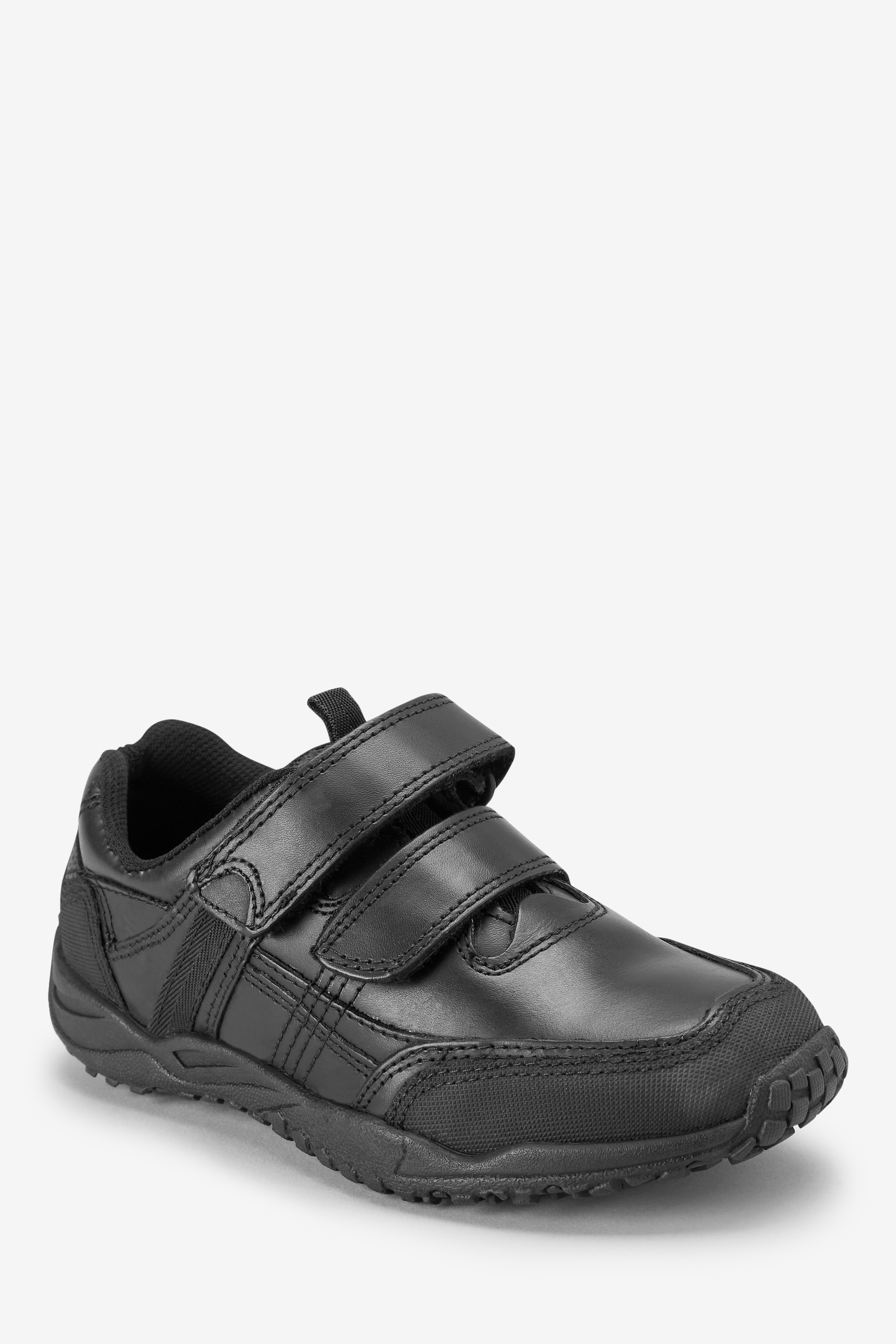 School Leather Double Strap Shoes Narrow Fit (E)