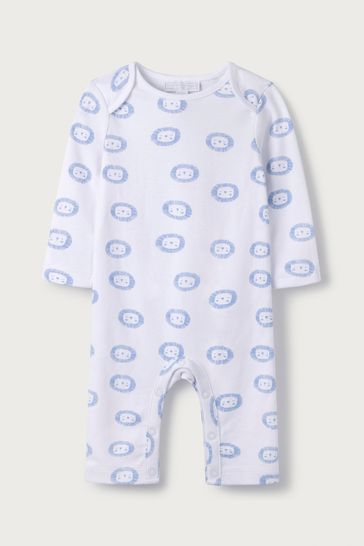 The White Company White Lion Print Sleepsuit