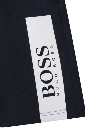 BOSS Navy Blue Banner Logo Shorts