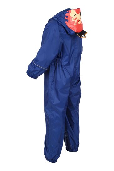 Regatta Blue Charco Waterproof Animal Hooded Suit