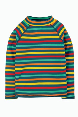 Frugi Blue UPF 50+ Rainbow Stripe Rash Vest