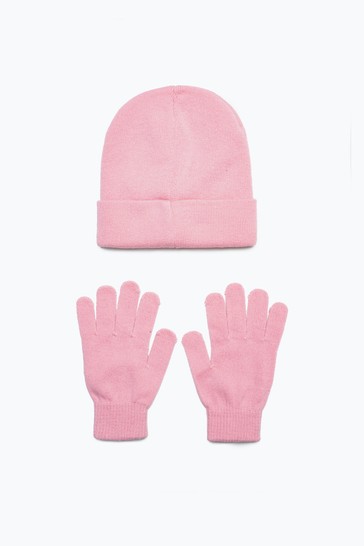 Hype. Script Beanie Hat And Gloves Set