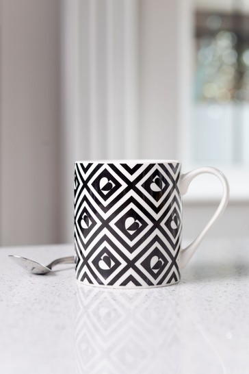 Beau And Elliot Monochrome Tile Mug