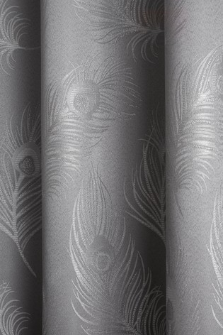 Curtina Feather Jacquard Lined Eyelet Curtains