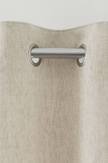 Fine Bouclé Eyelet Lined Curtains