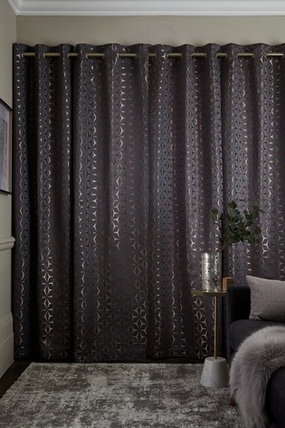 Geo Star Eyelet Lined Curtains