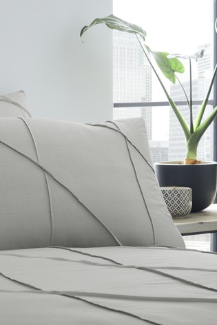 Serene Dart Pleated Duvet Cover And Pillowcase Set