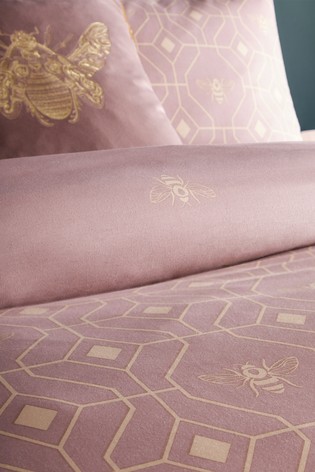 furn. Bee Deco Geometric Reversible Duvet Cover and Pillowcase Set