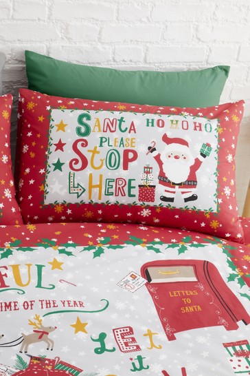 Bedlam Santa Stop Here Duvet Cover and Pillowcase Set