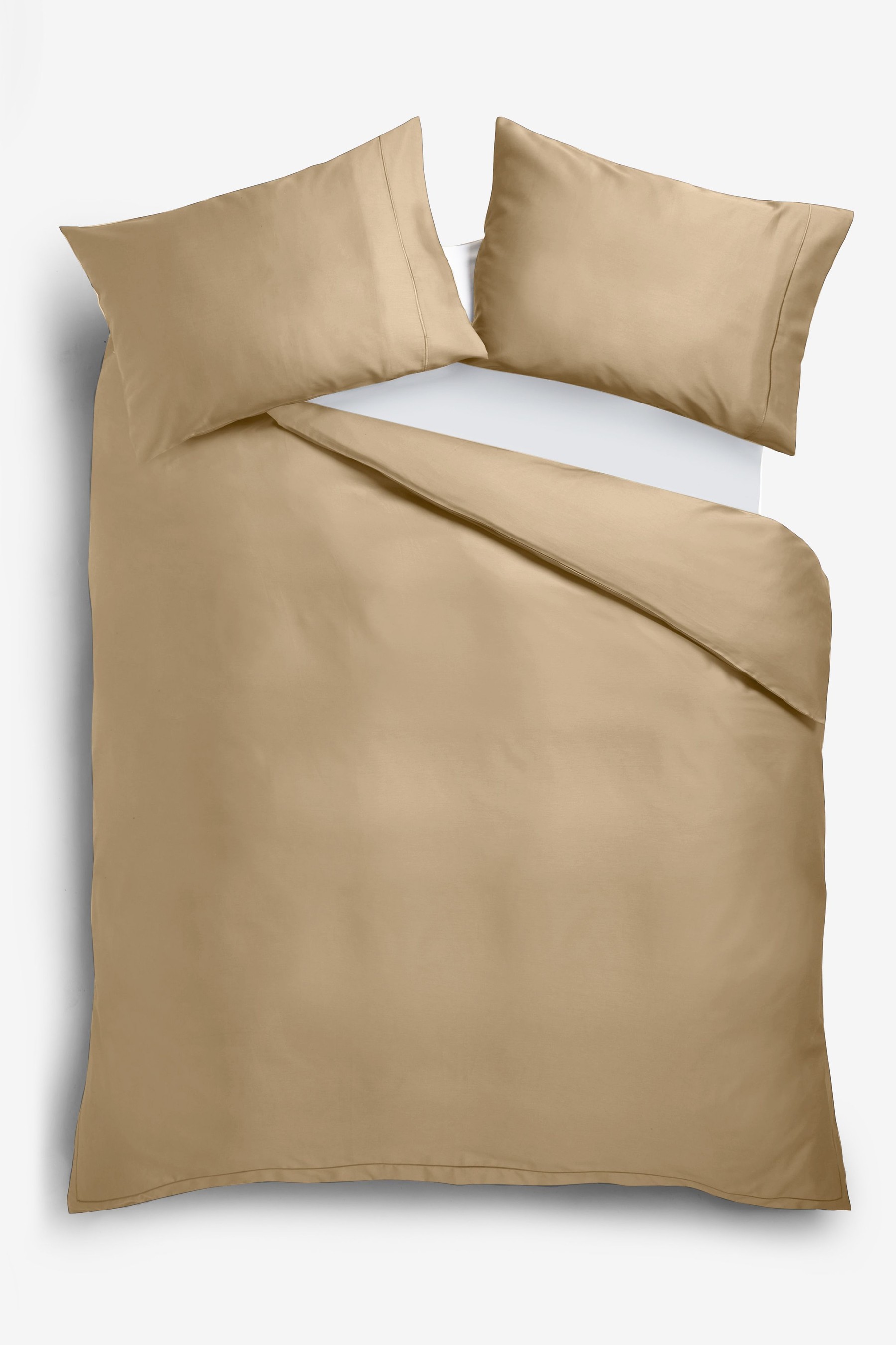 Collection Luxe 300 Thread Count 100% Cotton Sateen Duvet Cover And Pillowcase Set Satin Stitch